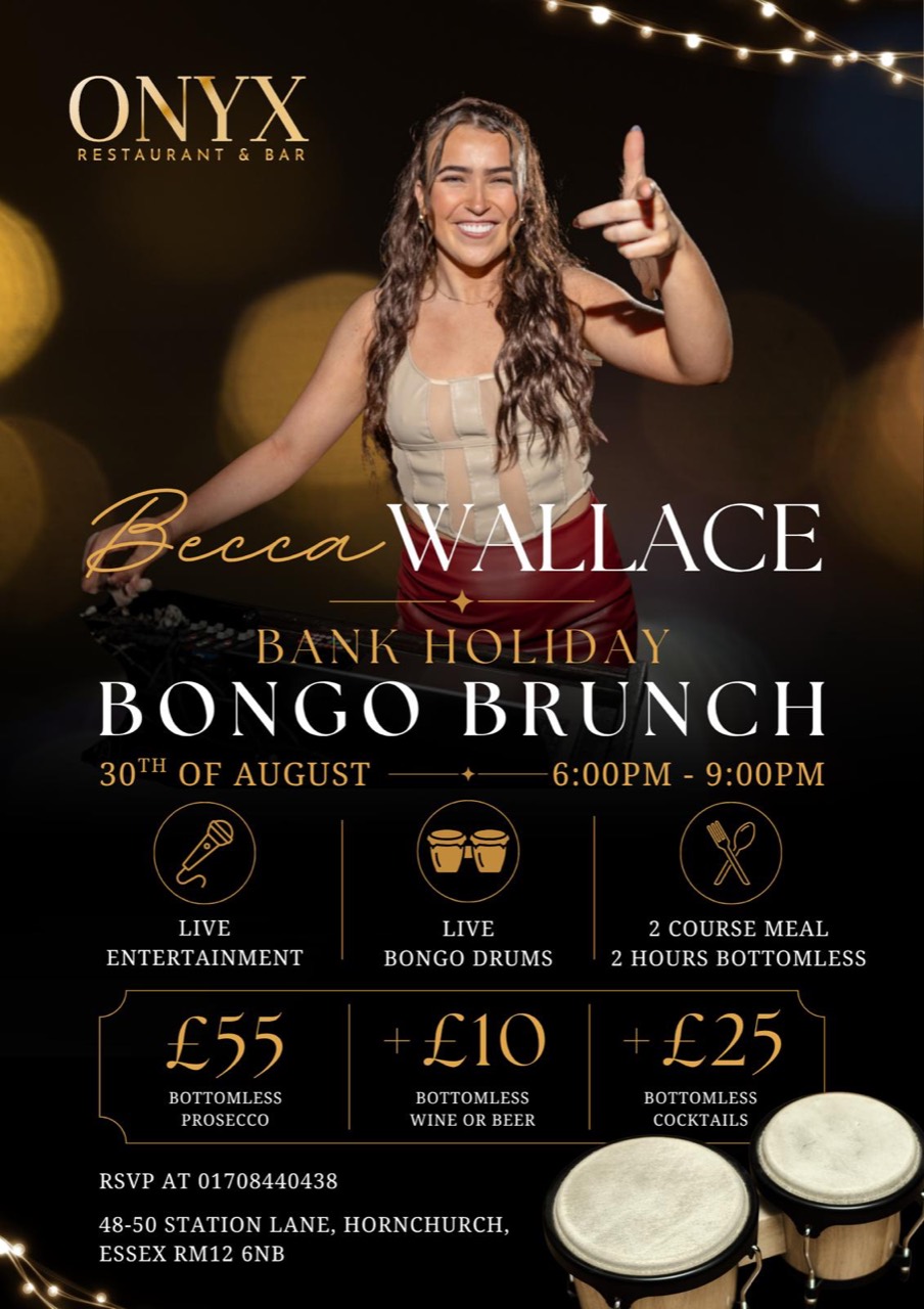 Bank Holiday Bongo Brunch poster at Onyx